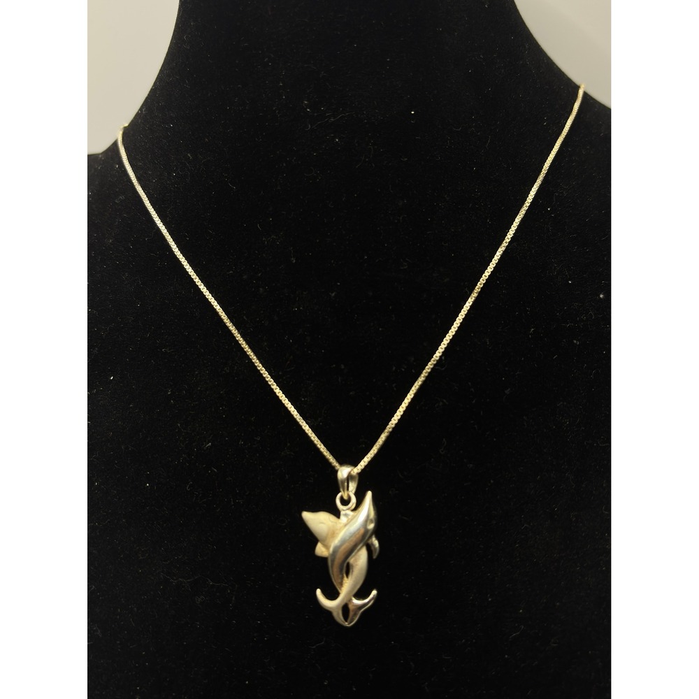 Unbranded Dolphin Pendant Necklace Women OS Silver Sterling Silver Nautical